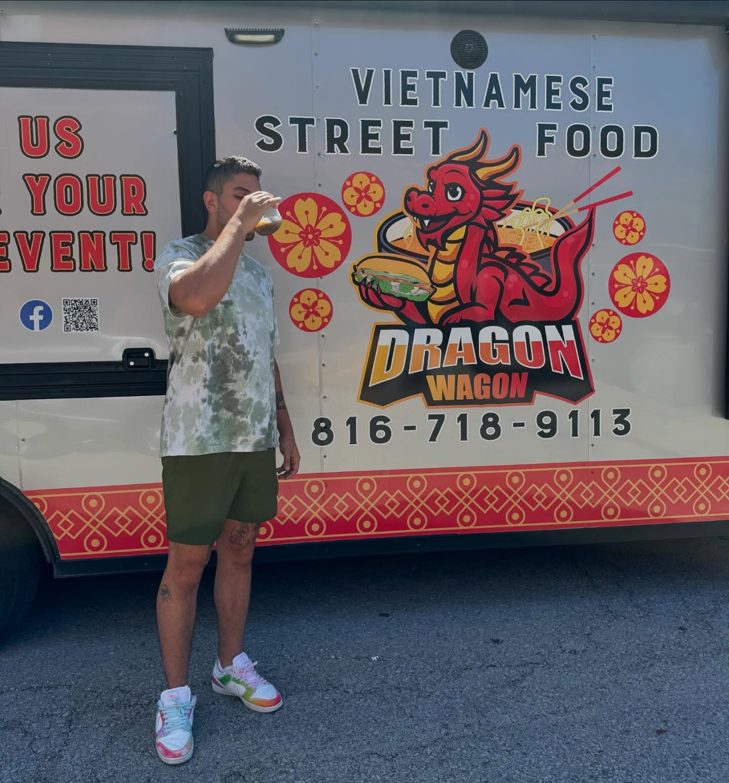 Dragon Wagon Vietnamese street food truck with red dragon livery