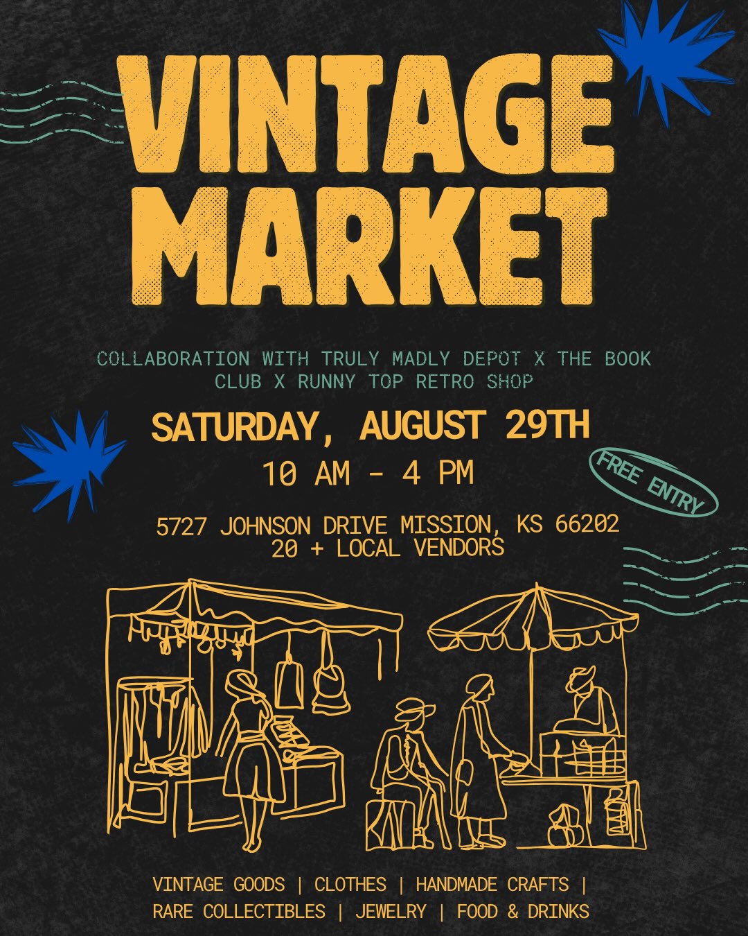 VINTAGE MARKET ANNOUNCEMENT ✨ KC Monsters is popping up August 29th with @trulymadlydepot, @thebookc