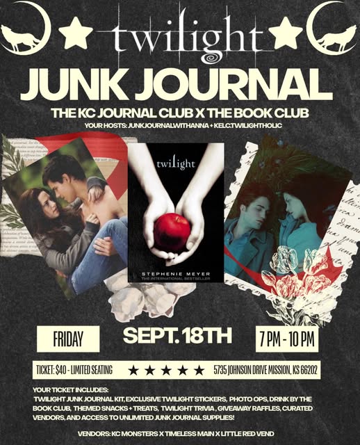 Twilight Junk Journal Party hosted by @junkjournalwithanna + @kelc.twilightholic — September 18th, 7